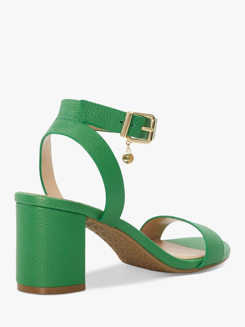 Green Suede Karen Millen Block Heel Sandals DUNE Memee Leather