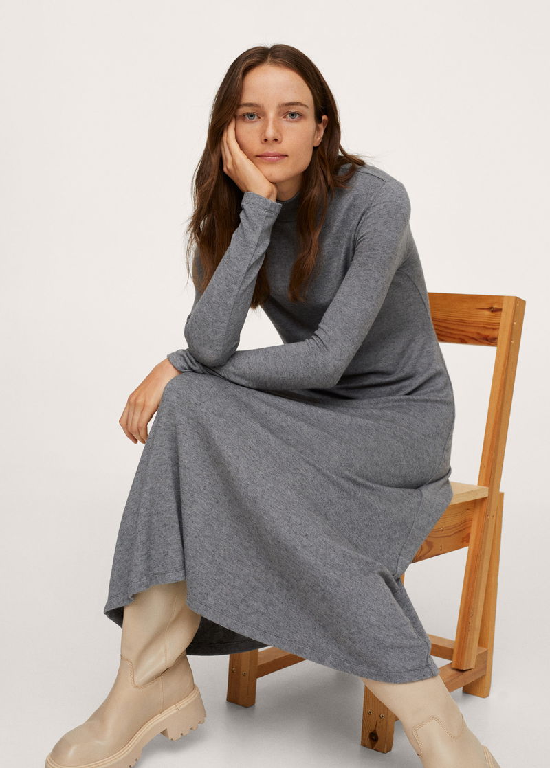 MANGO Knitted Perkins Neck Dress | endource MANGO Knitted Perkins Neck Dress | endource