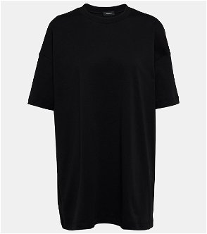 THE FRANKIE SHOP Carrington Padded-Shoulder Cotton-Jersey T-Shirt in BLACK