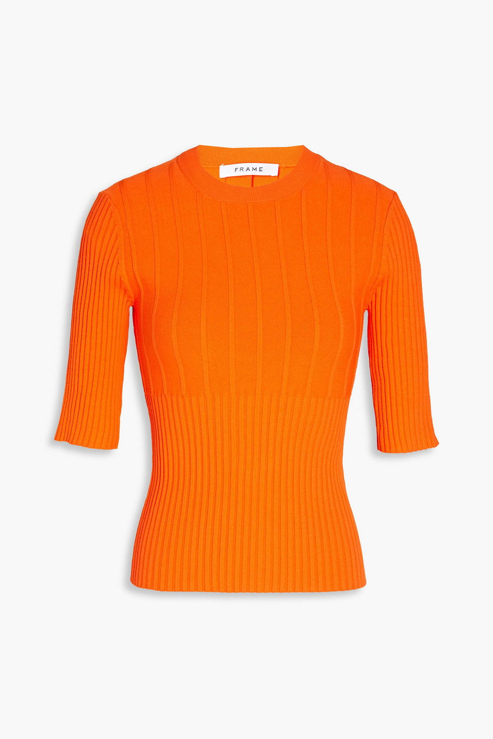FRAME Ribbed-Knit Top in Orange | Endource