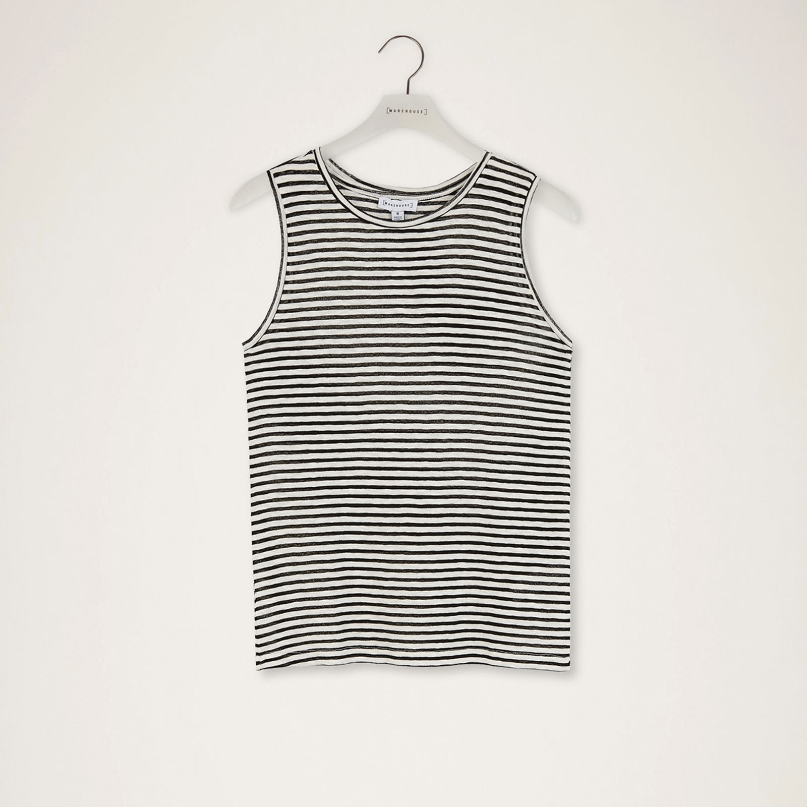 Black Ladder Stripe Sheer Knitted Tank