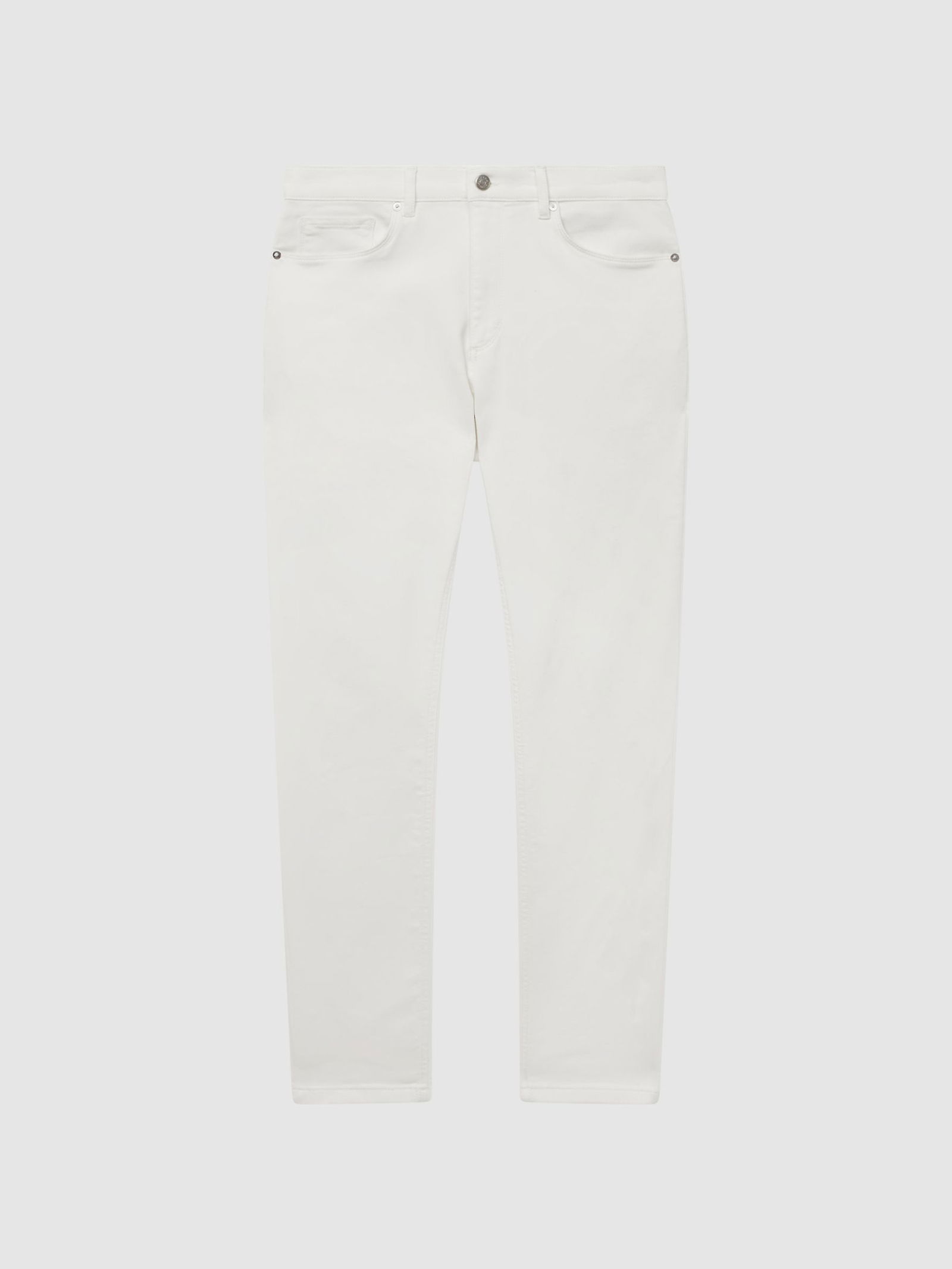 REISS Dover Slim Fit Brushed Jeans in White | Endource