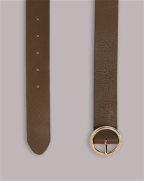  OTHER STORIES Leather Half Circle Buckle Belt