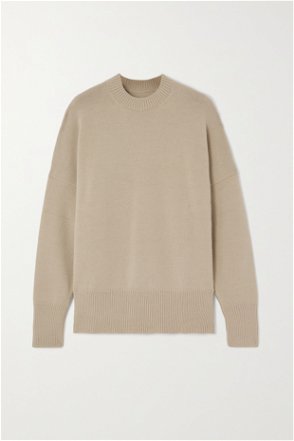 VERONICA BEARD Rocha poplin-paneled merino wool sweater