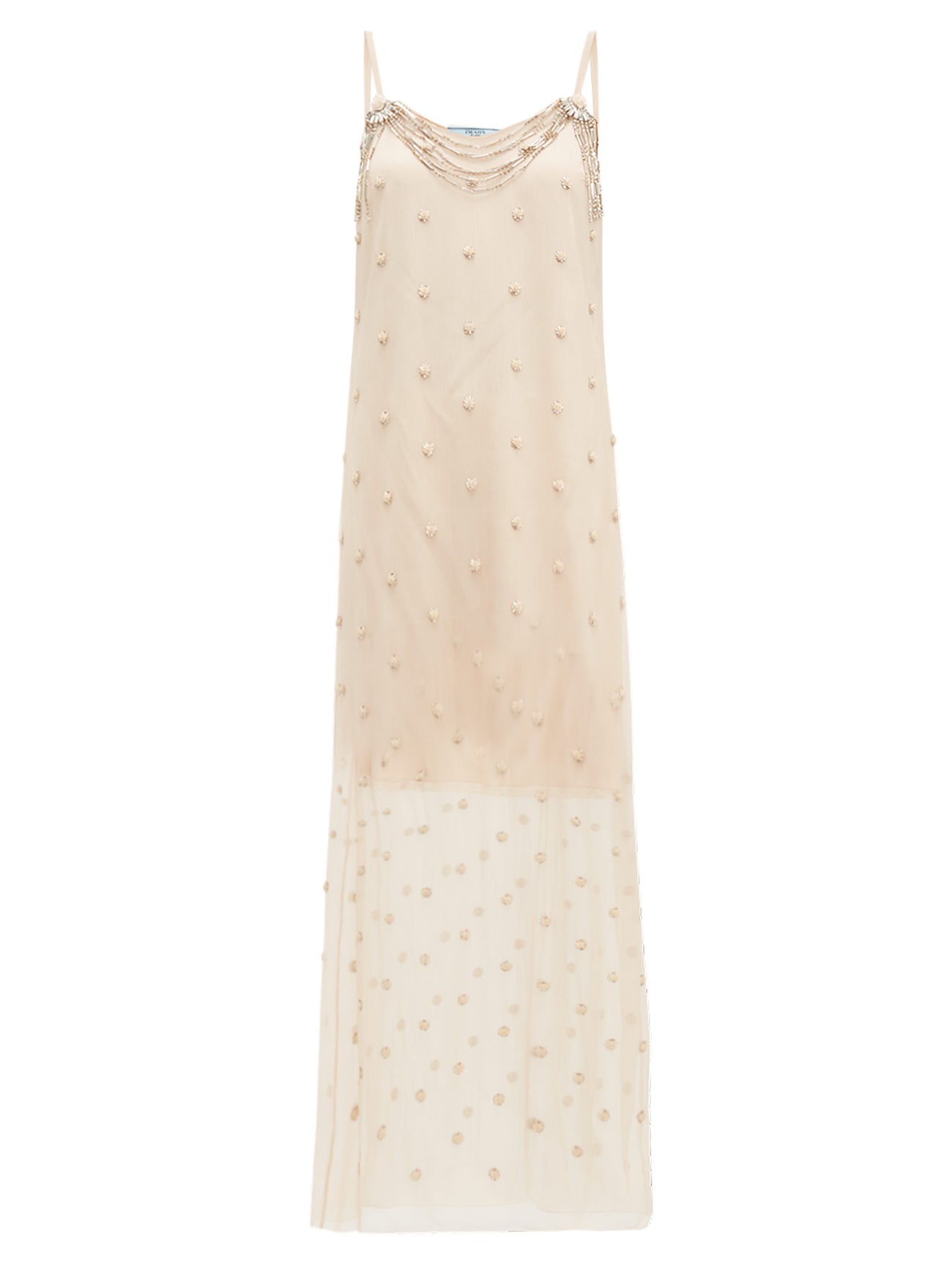 PRADA Crystal-Embellished Silk-Chiffon Dress in Pink