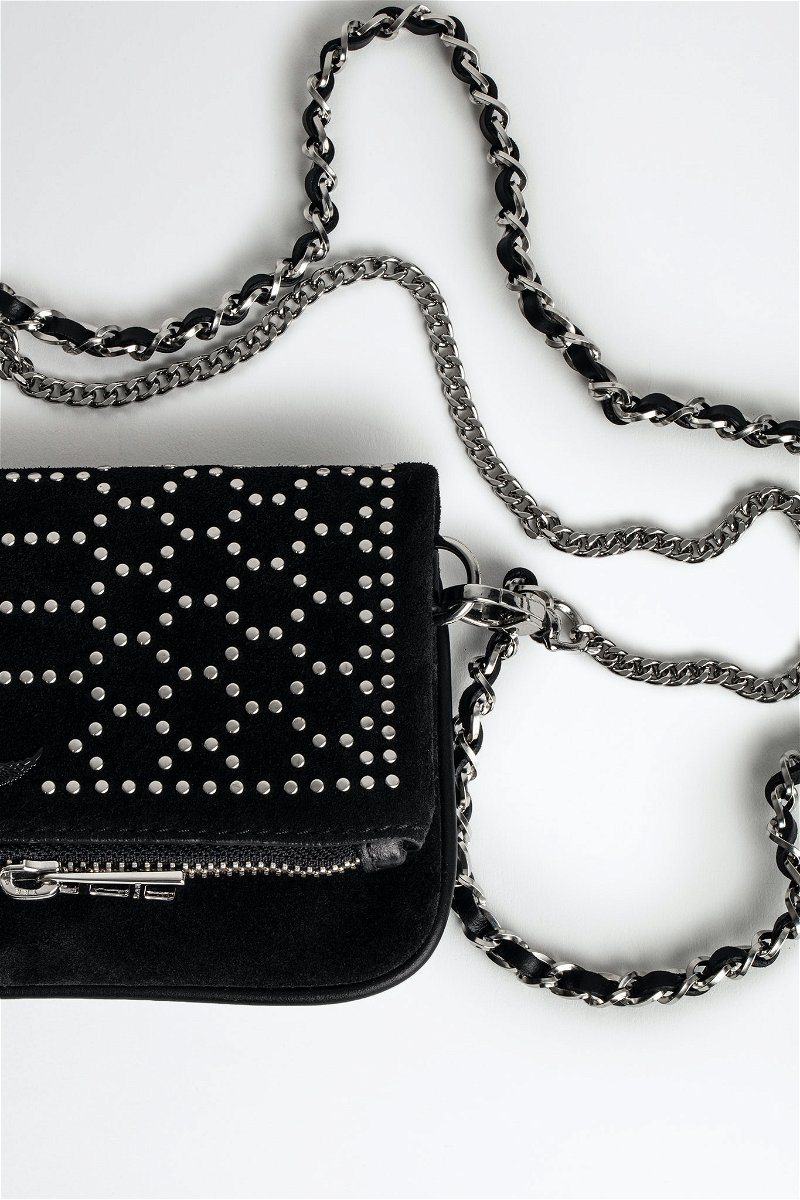 Clutches Zadig&Voltaire - Rock Suede Scale Studs clutch - WKAB2020FNOIR