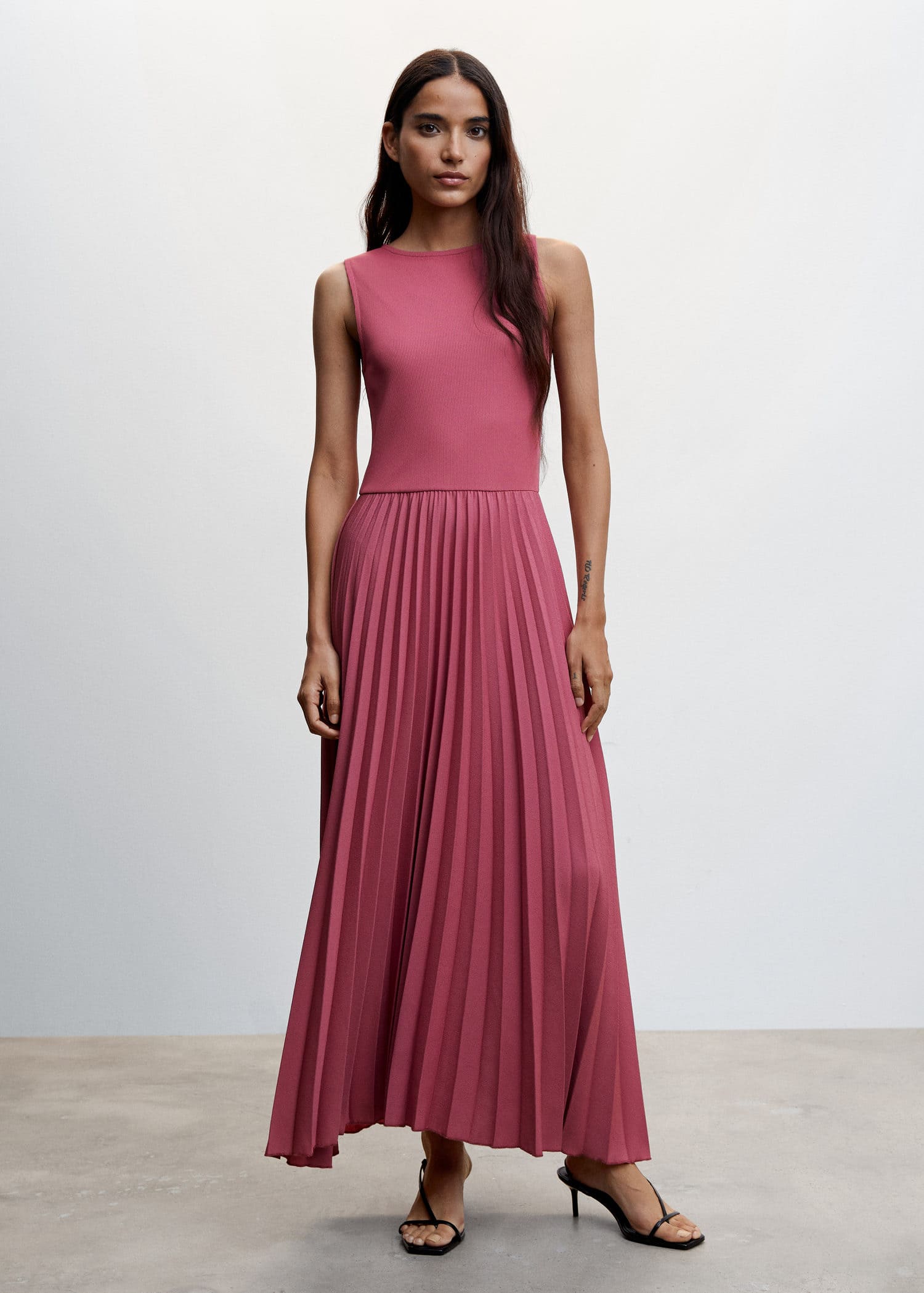 mango hot pink pleated dress Pink Viral Mango Pleated Dress / Mango Dress / One Shoulder Dress / Wedding Guest Dress / Pink dress
