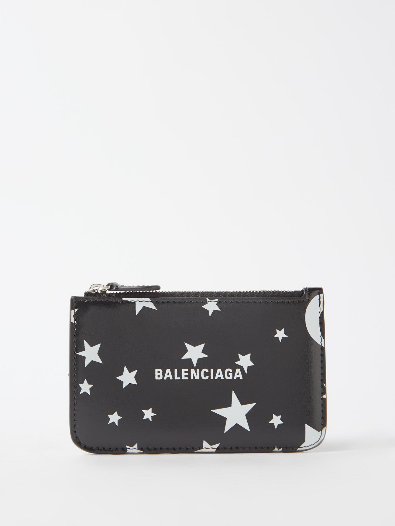 BALENCIAGA Cash Star-Logo Zipped Leather Cardholder endource