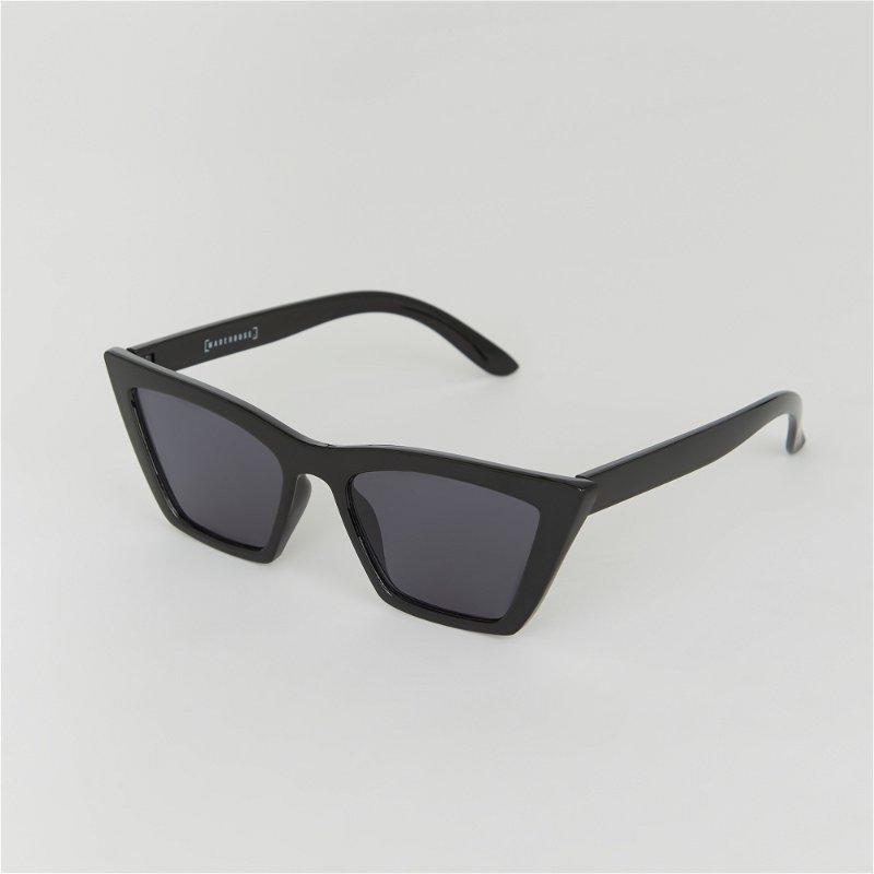 WAREHOUSE Angular Cateye Sunglasses in Black | Endource