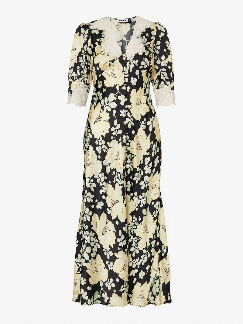 rixo gold leaf dress OFF SHOULDER BODYCON Dress main image 1