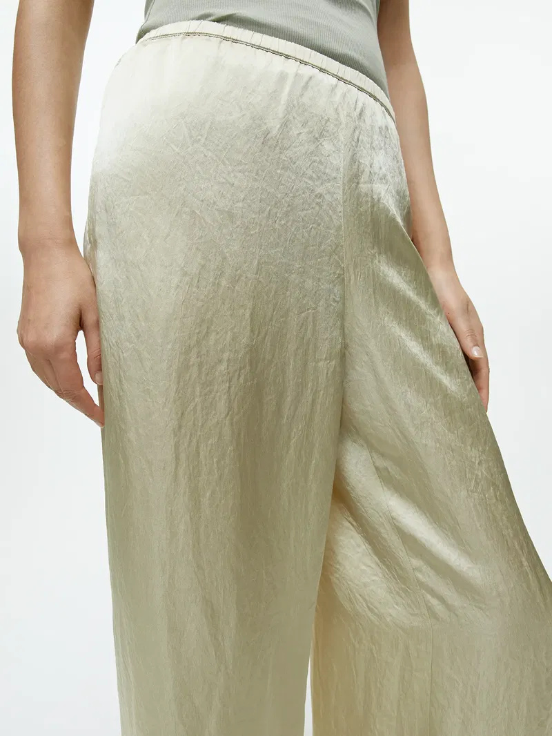 Satin wideleg trousers