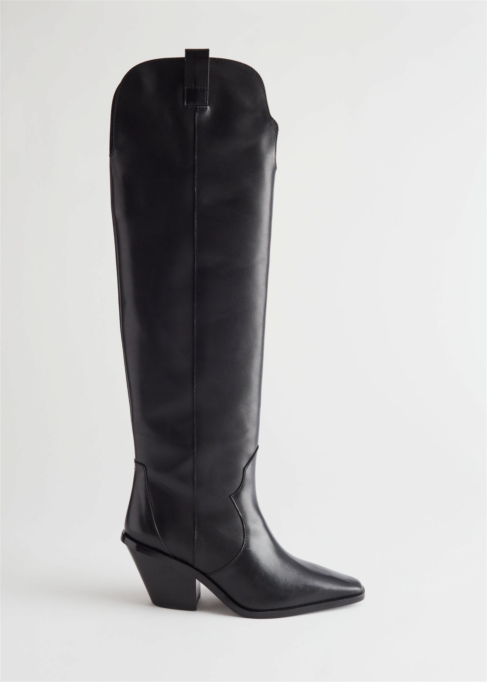 & OTHER STORIES Knee High Leather Cowboy Boots | Endource