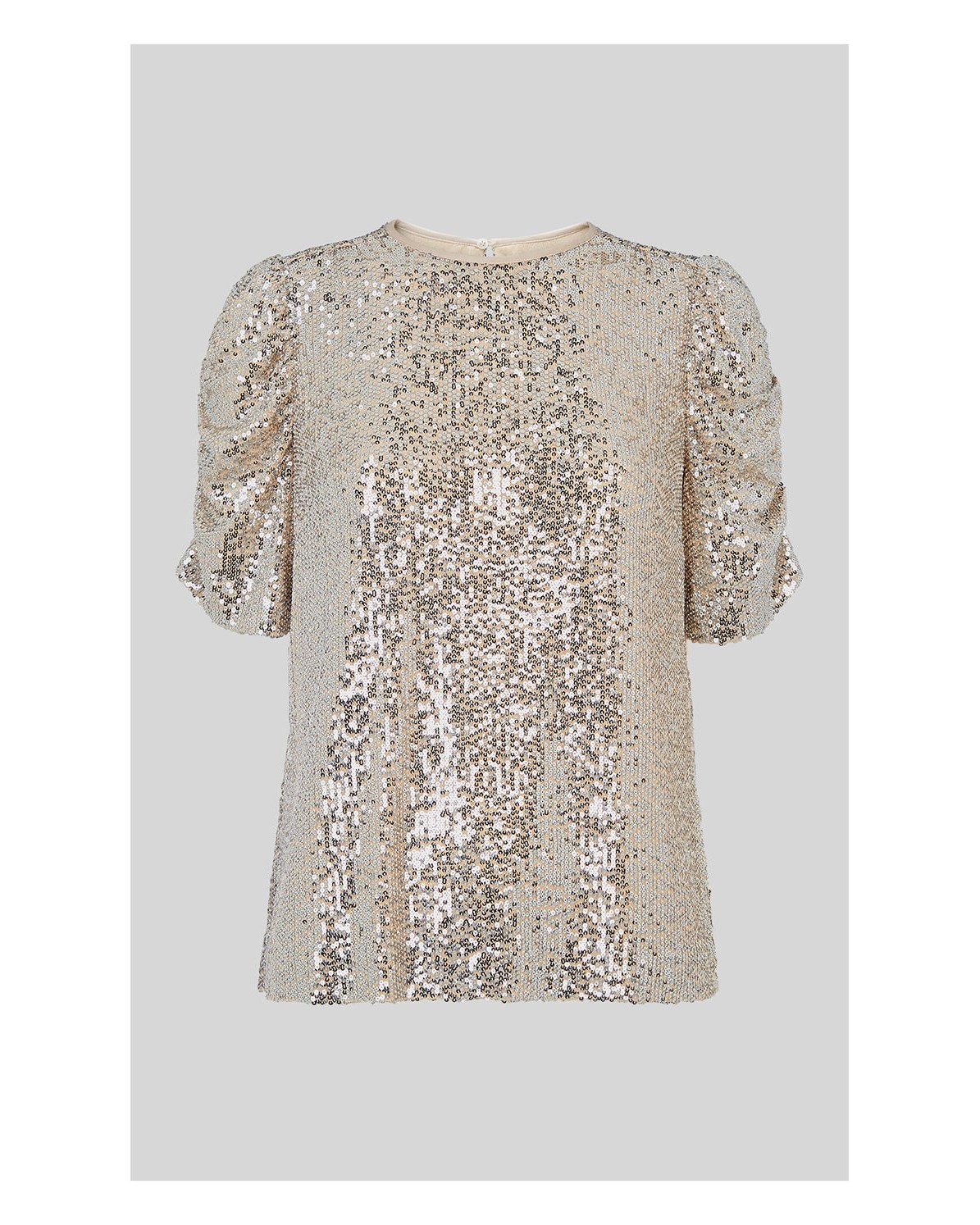 WHISTLES Seema Sequin Top in Silver | Endource