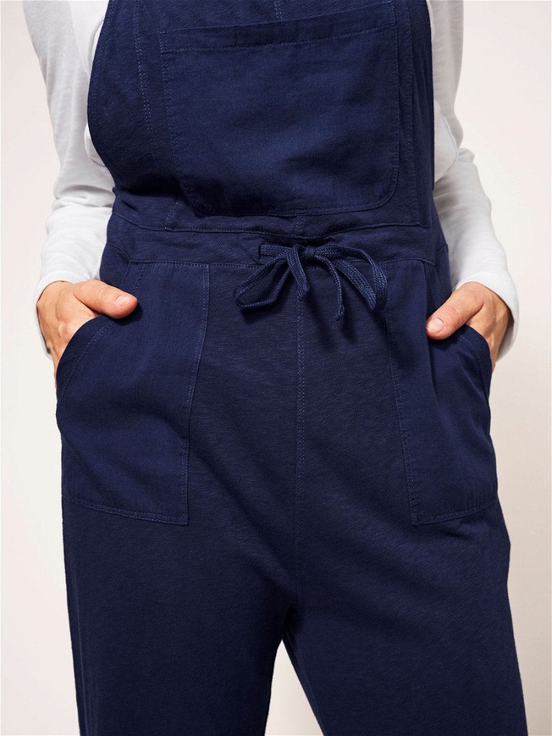 WHITE STUFF Daphne Cotton Dungarees in Navy