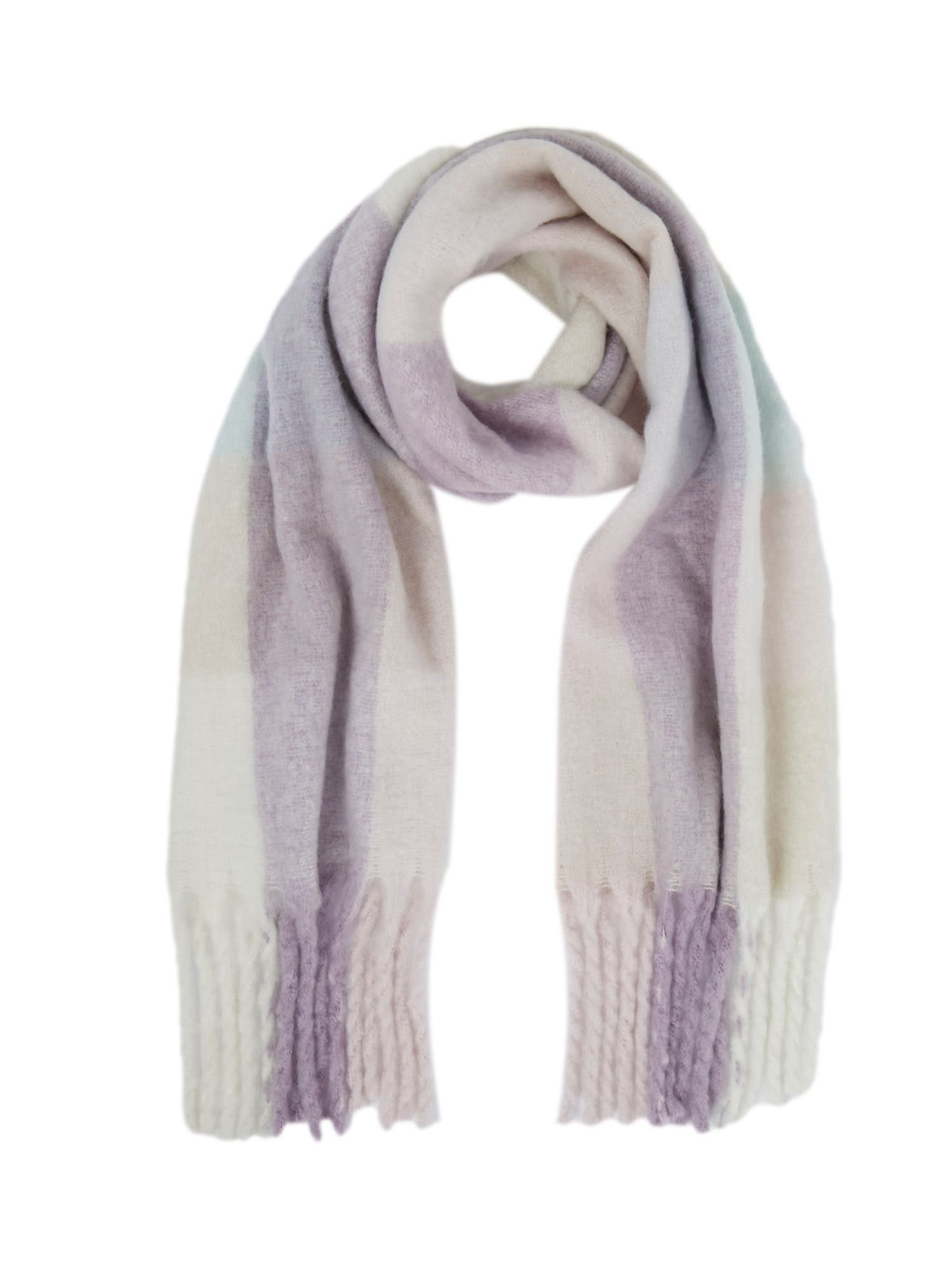 Mint Velvet Heavyweight Check Scarf in Lilac