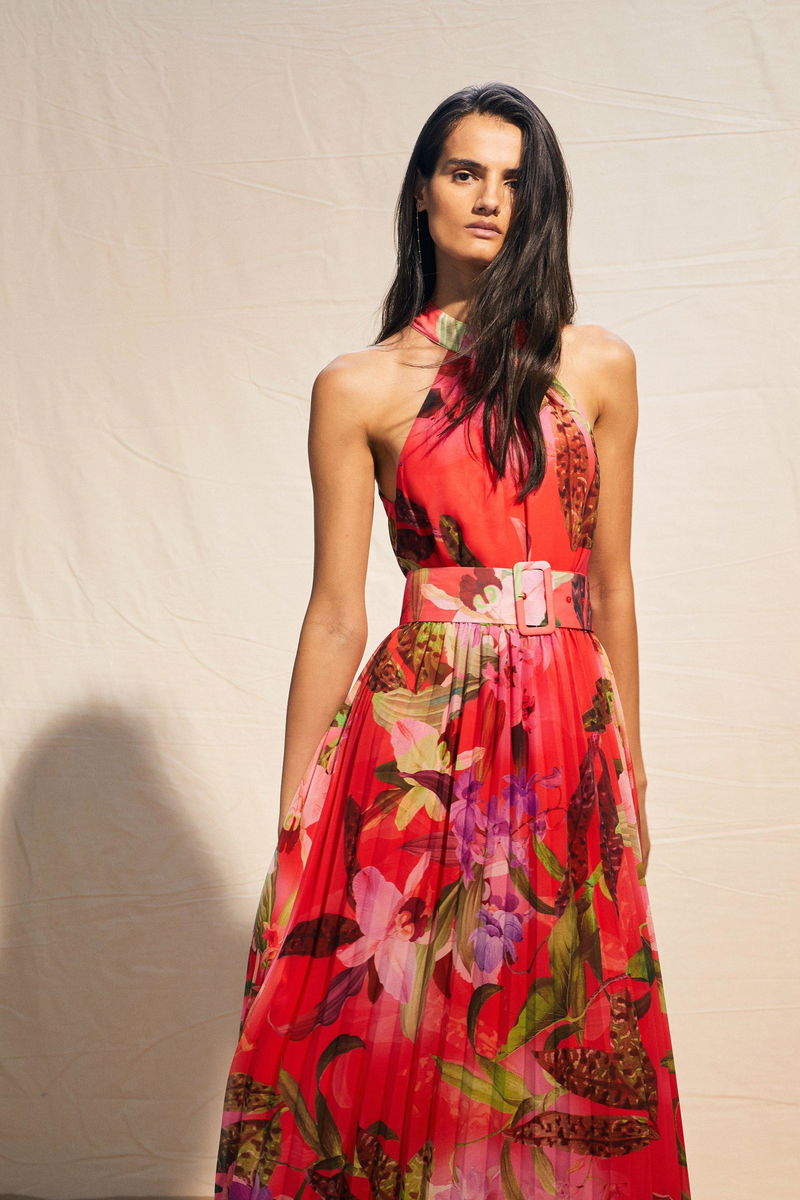 karen millen red floral dress Buy Karen Millen Floral Applique On Lace Woven Midi Dress In Red