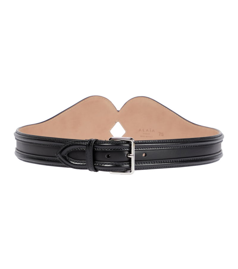 Alaïa Leather Corset Belt in Black