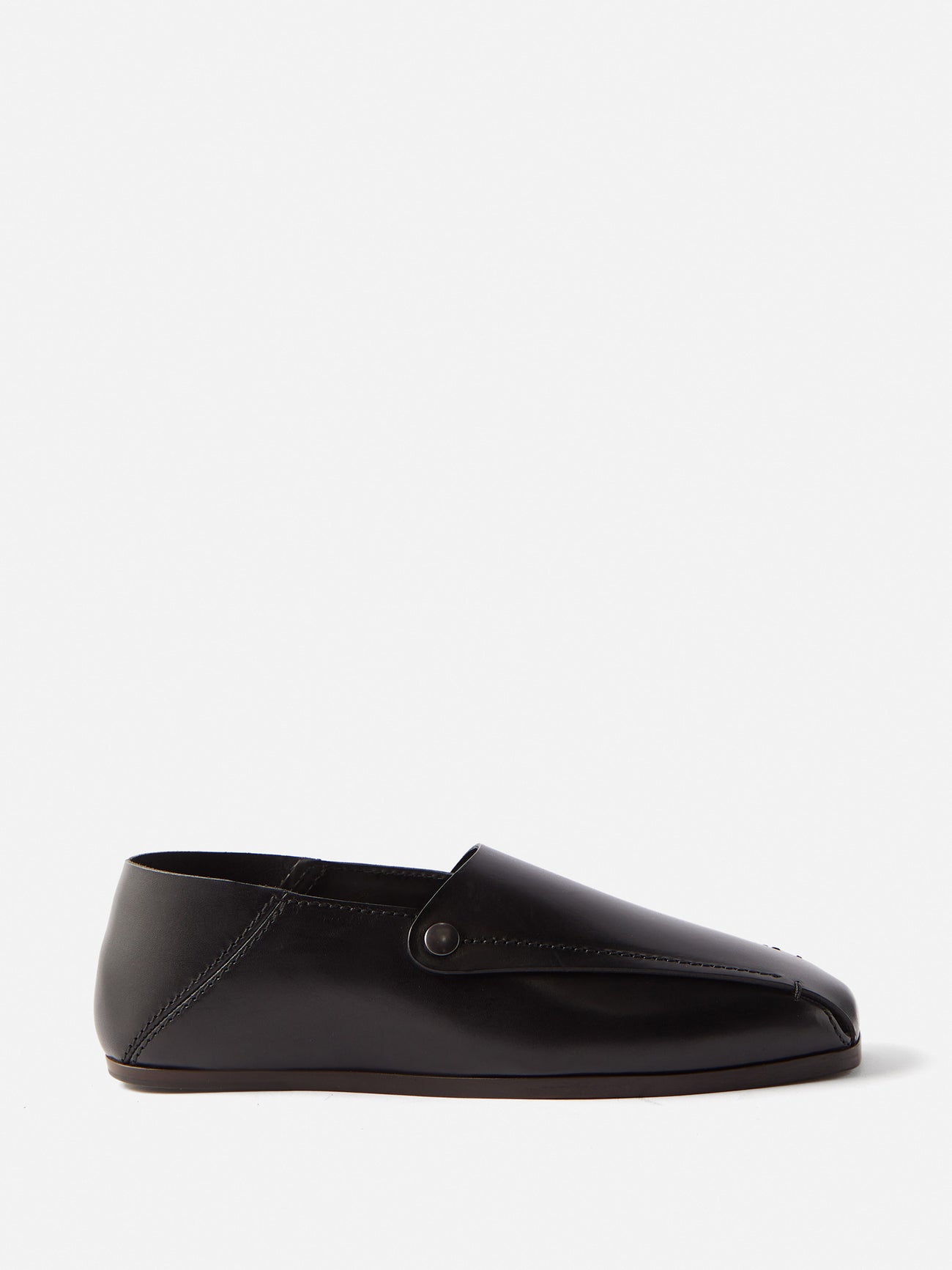 LEMAIRE Foldable Leather Loafers in Black | Endource