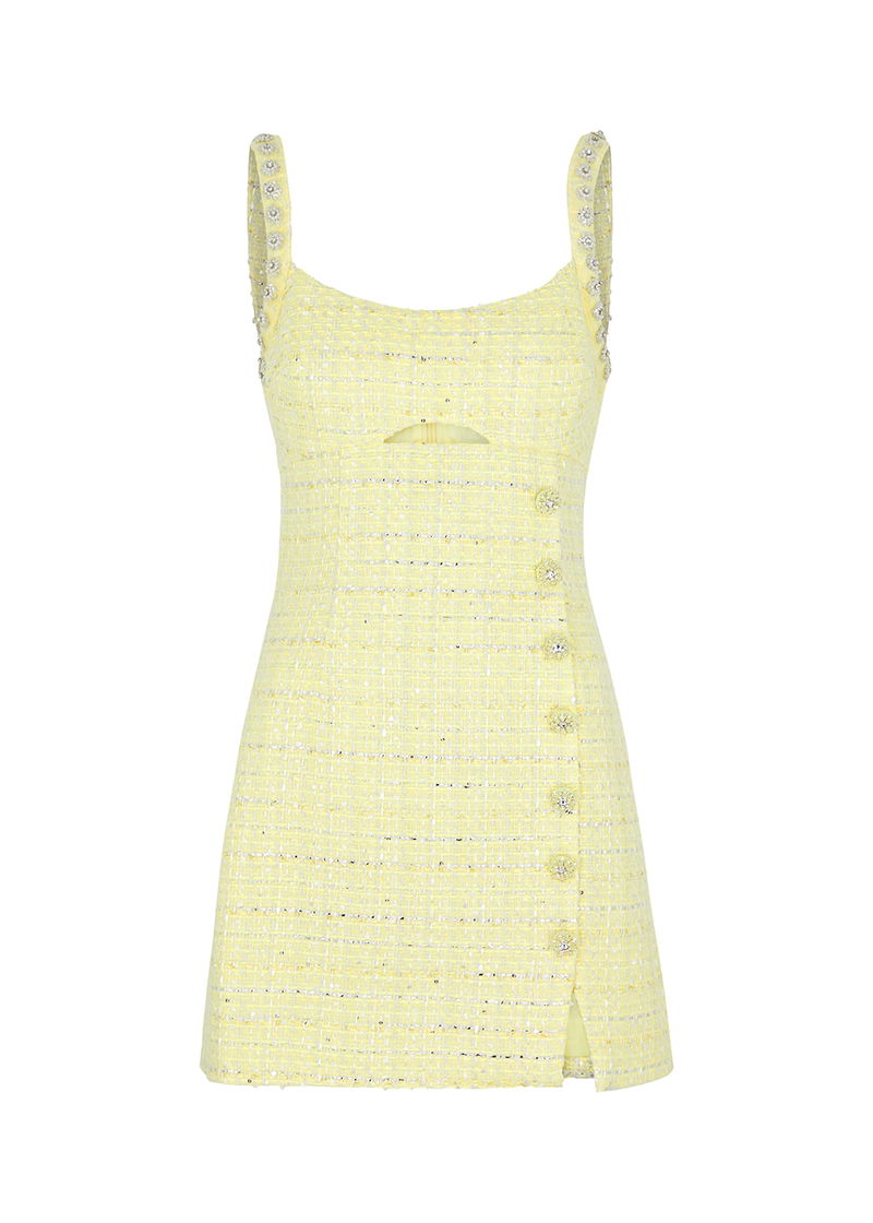 SELF-PORTRAIT Embellished Boucl-Tweed Mini Dress | endource
