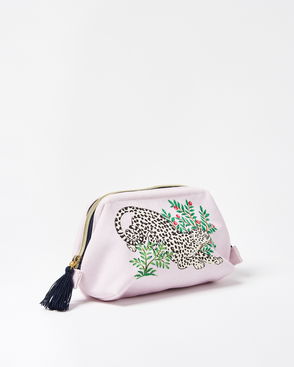 ANYA HINDMARCH Girlie Stuff Recycled-Canvas Make-Up Bag in Navy