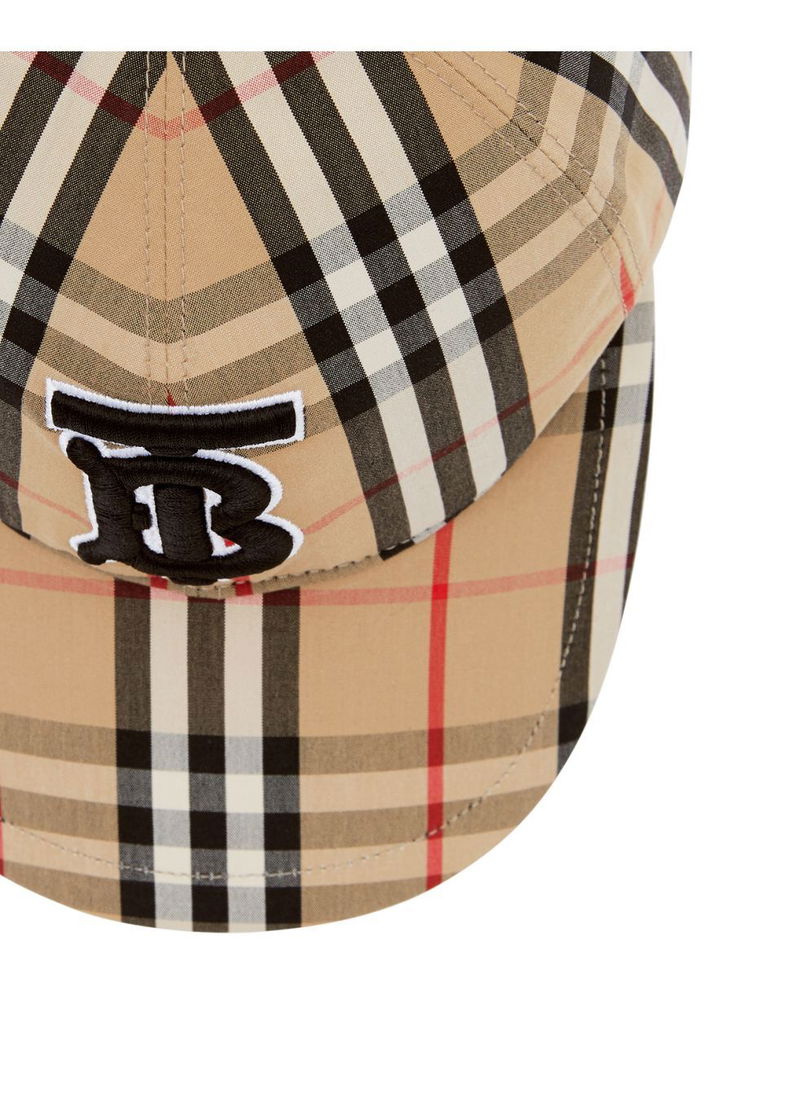 BURBERRY Monogram Motif Vintage Check Cotton Baseball Cap  display picture 2