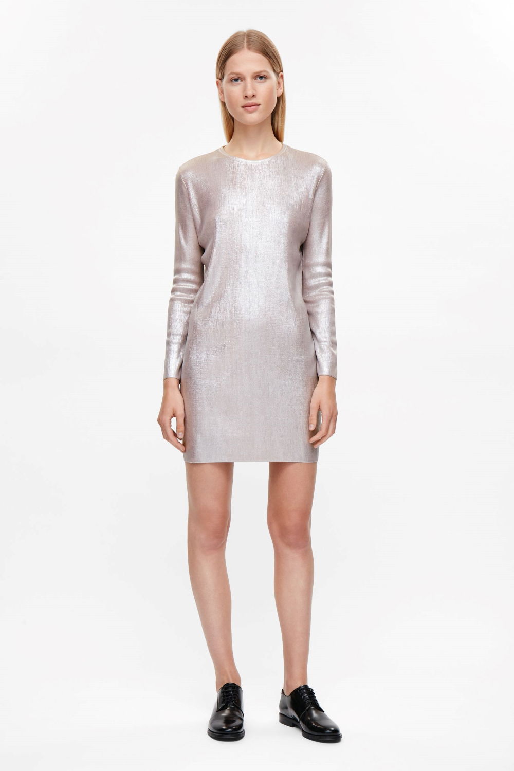 COS Metallic Coated Dress | endource