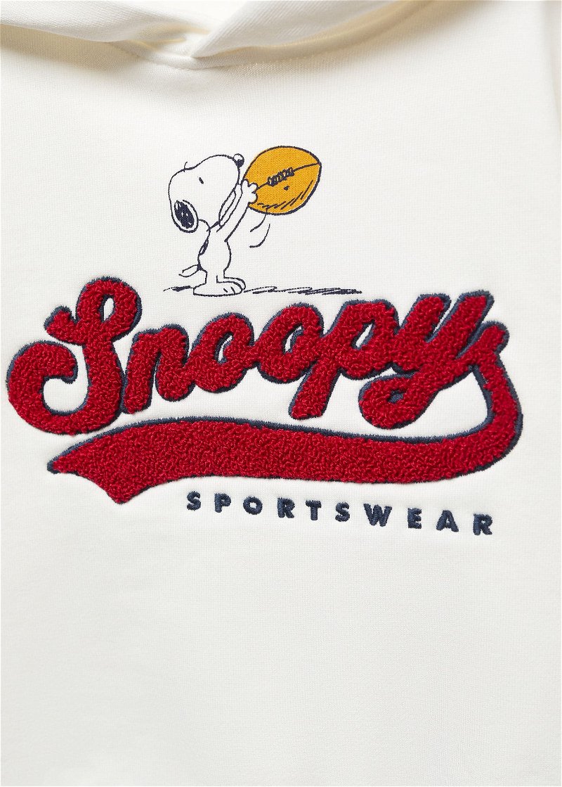 MANGO Snoopy Textured Sweatshirt in Off White