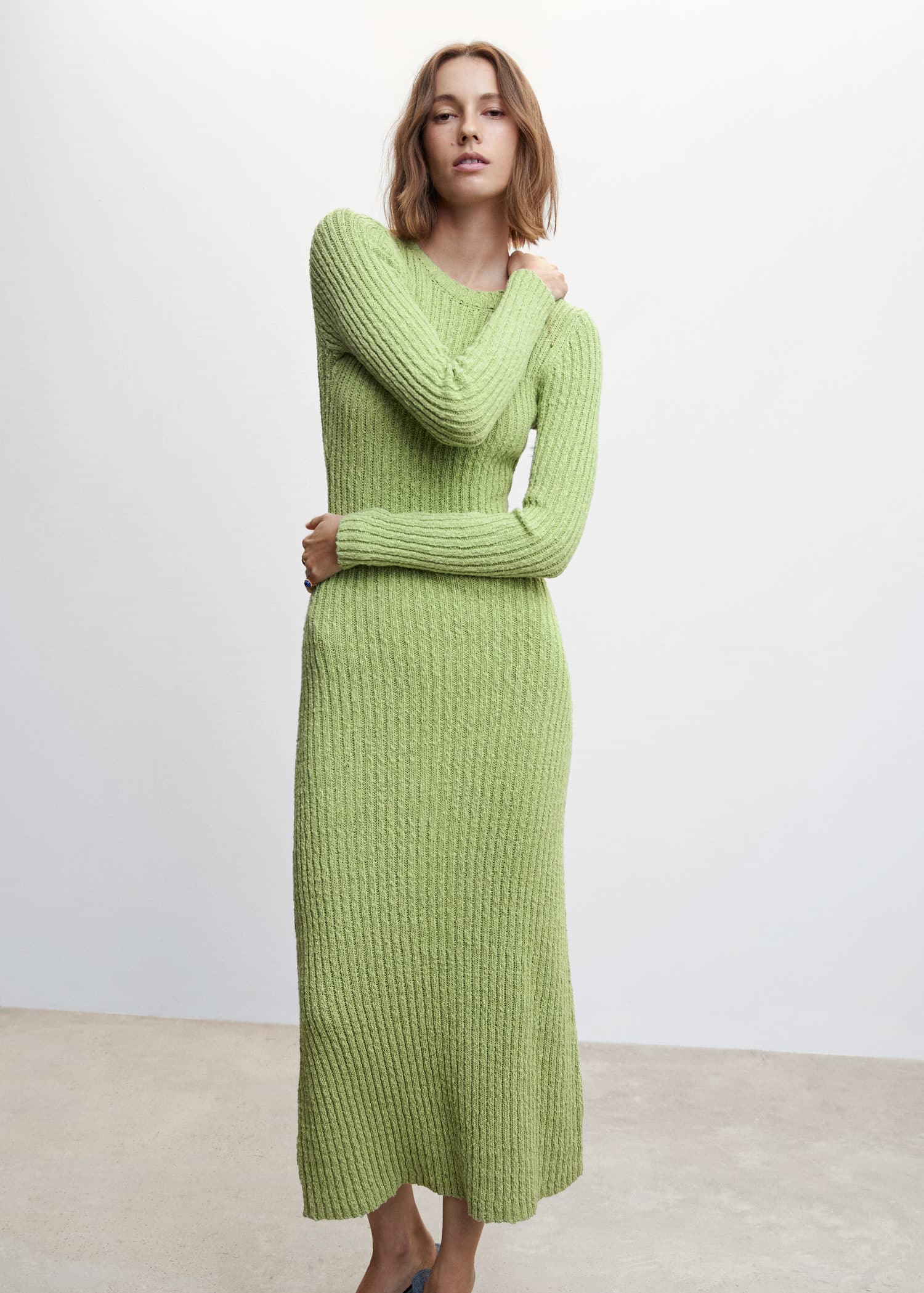 MANGO Ribbed Long Dress | endource