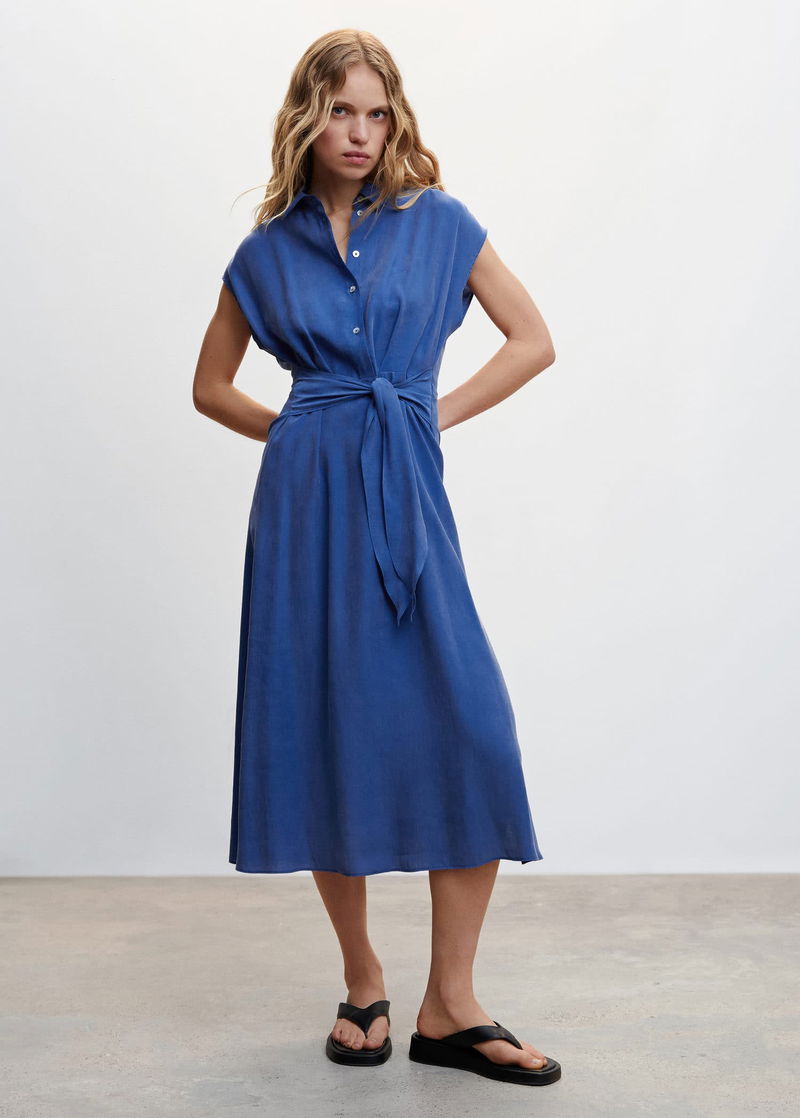 bow shirt dress mango Women's Bow Shirt Dress