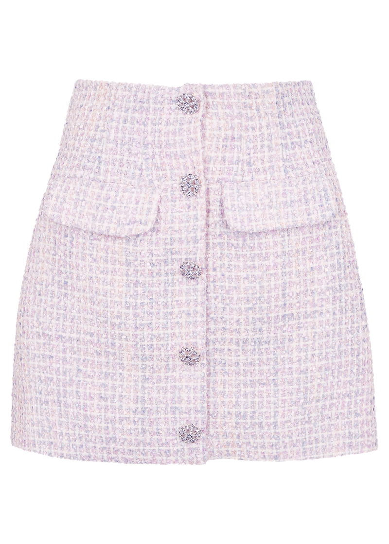 Tweed Bouclé Mini Skirt Pink main image 0
