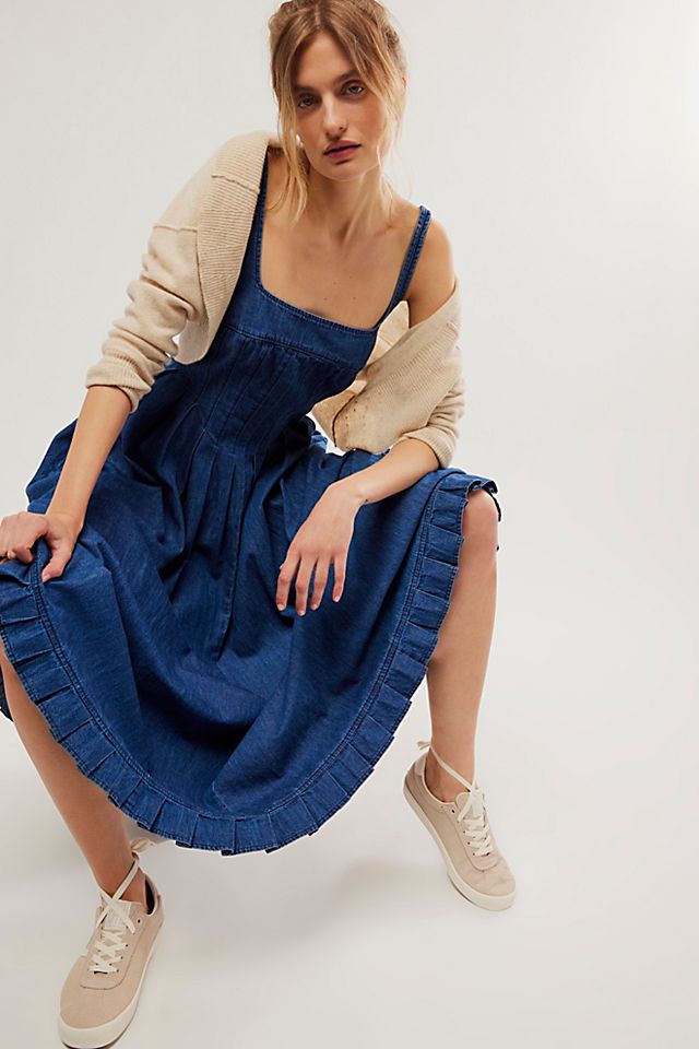 FREE PEOPLE Willie Denim Midi Dress | endource