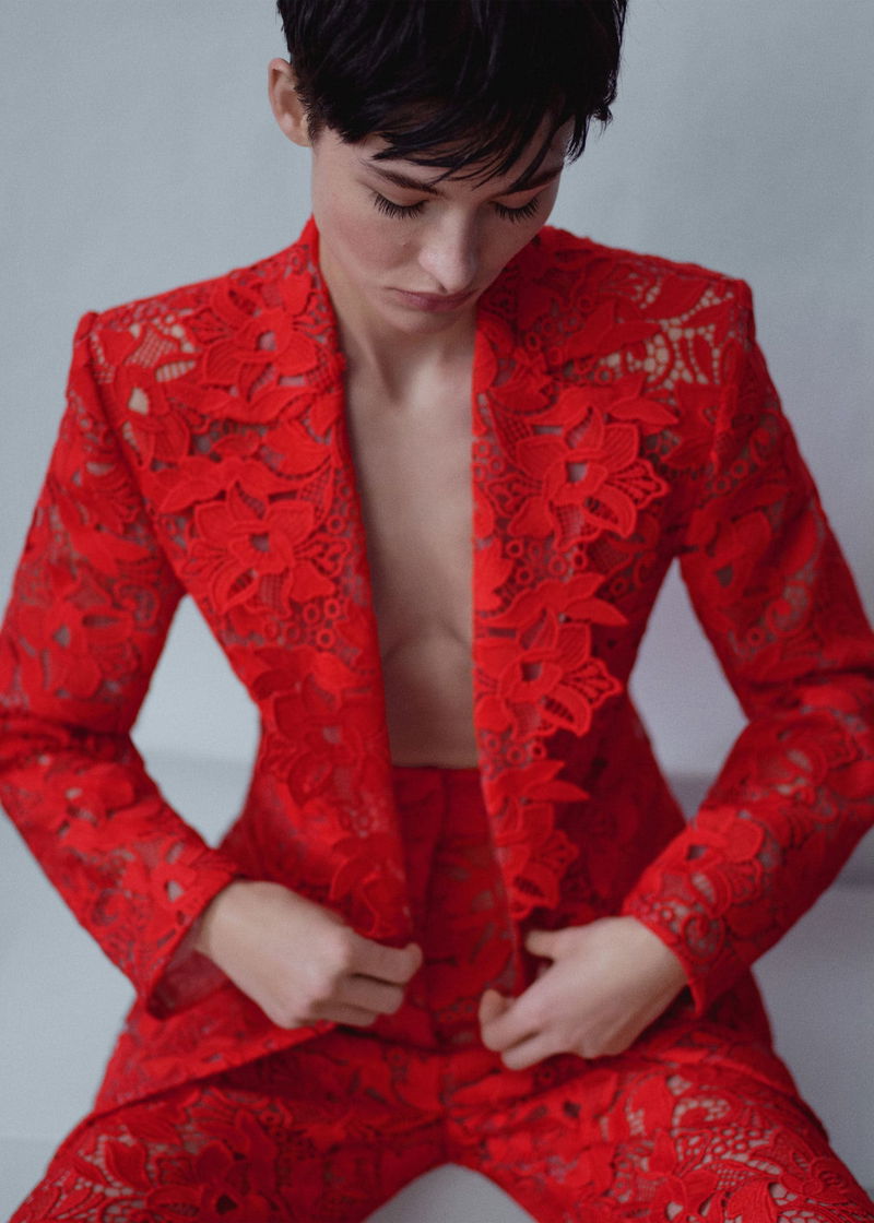 MANGO Guipure Suit Jacket endource