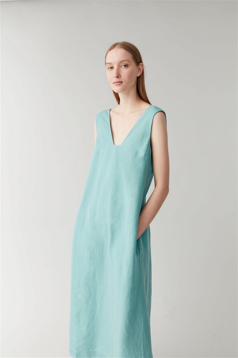 COS Long Dress With Square Neck | Endource