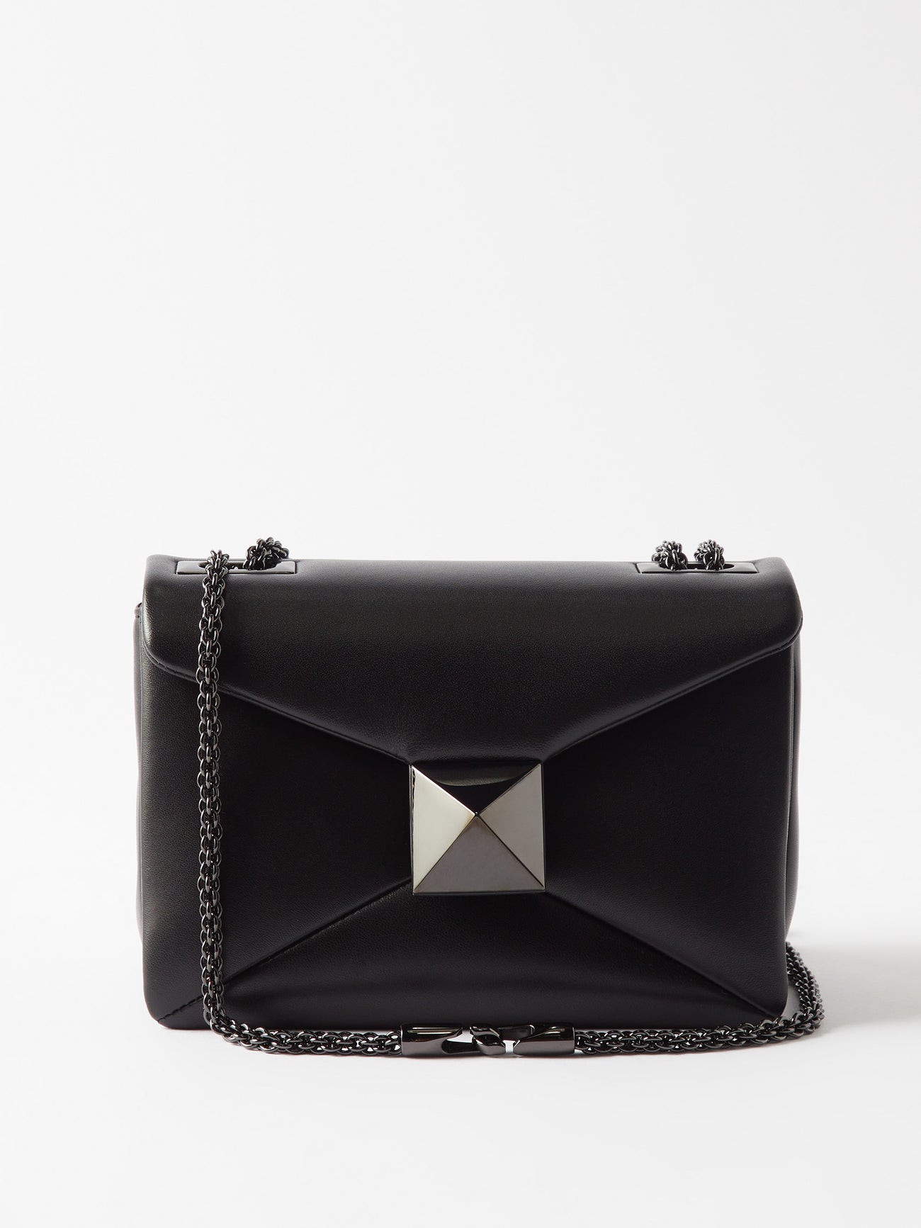 Valentino One Stud Quilted-Leather Shoulder Bag in Black | Endource