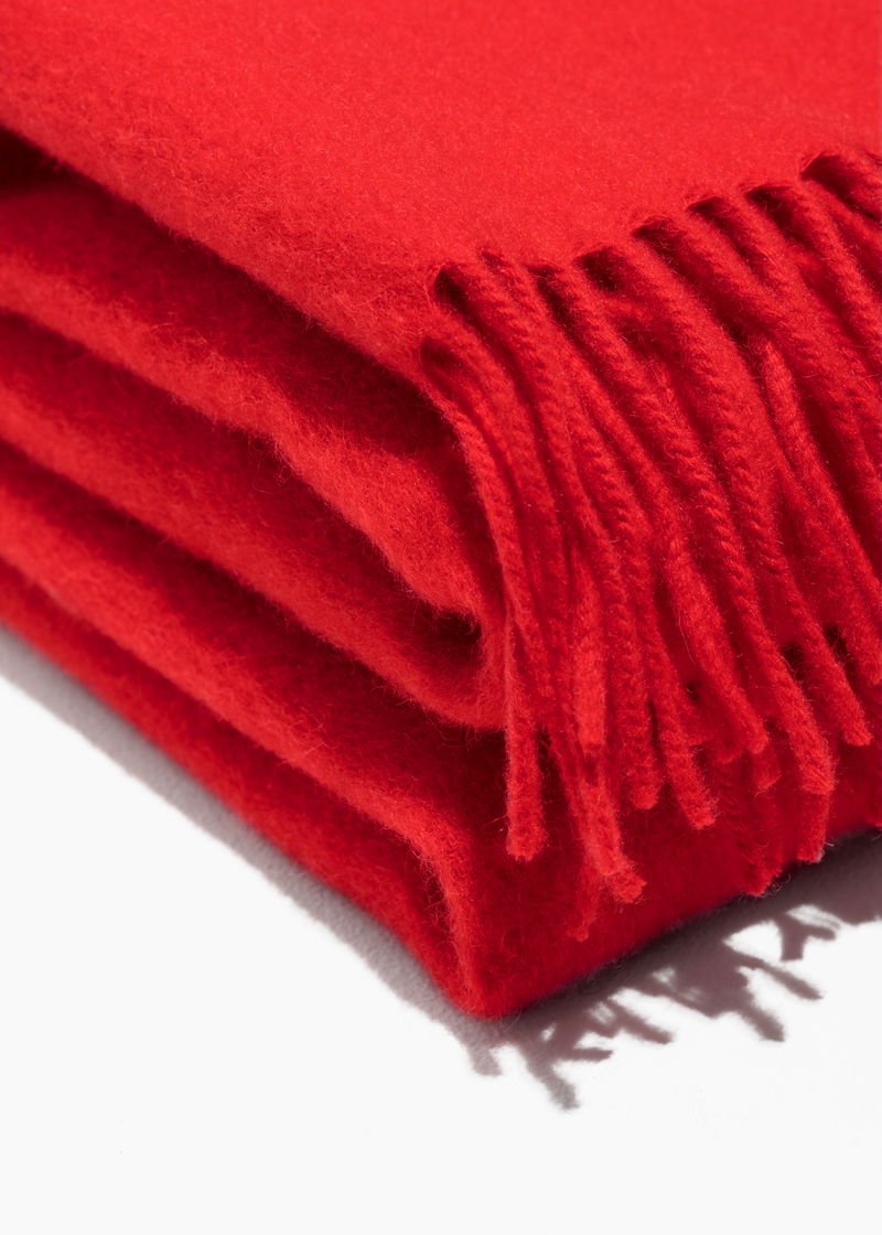 Wool Art Oversized Scarf 6”x100” (15x250 cm) / Red