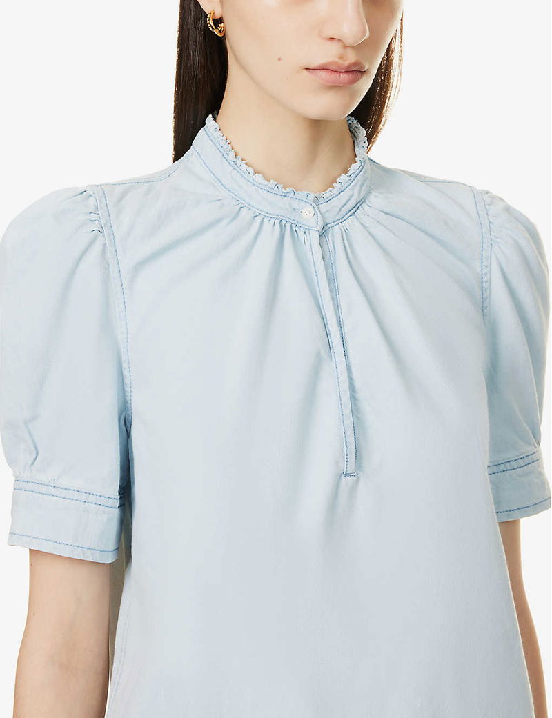 Vneck Ruffle Collar Top - Over the Top