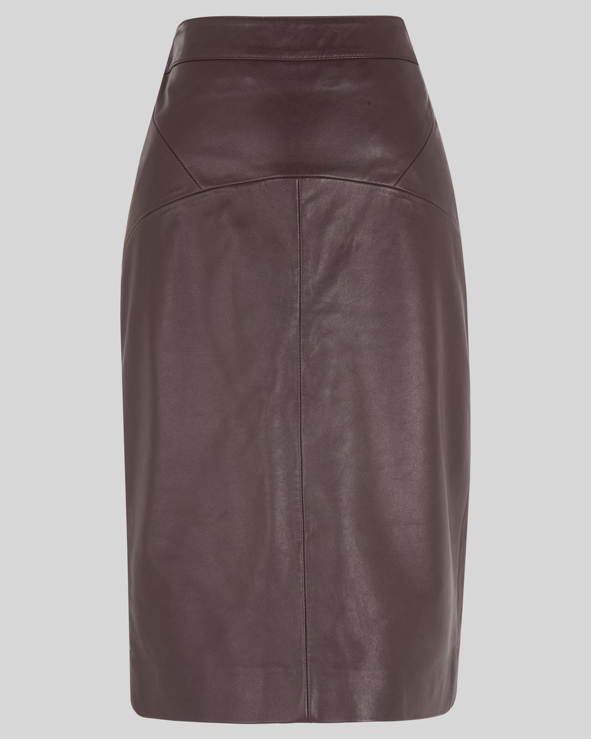 WHISTLES Kel Leather Pencil Skirt in Burgundy