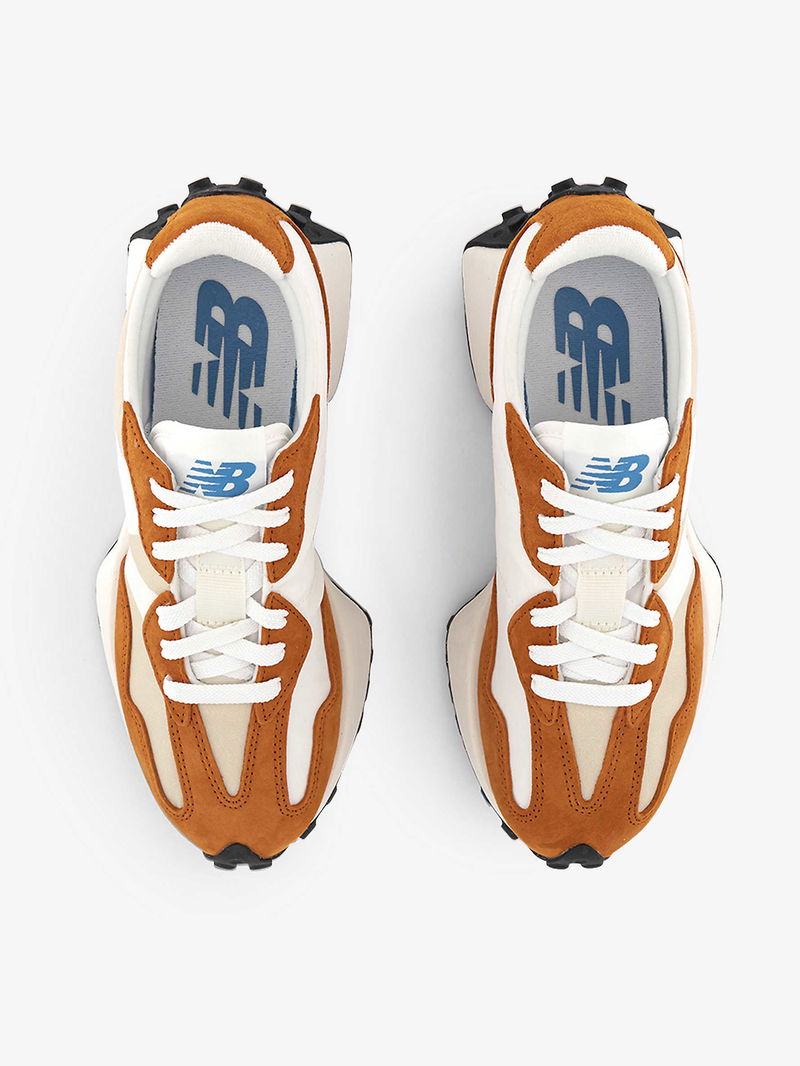 NEW BALANCE 327 Logo-Embroidered Suede And Woven Low-Top Trainers