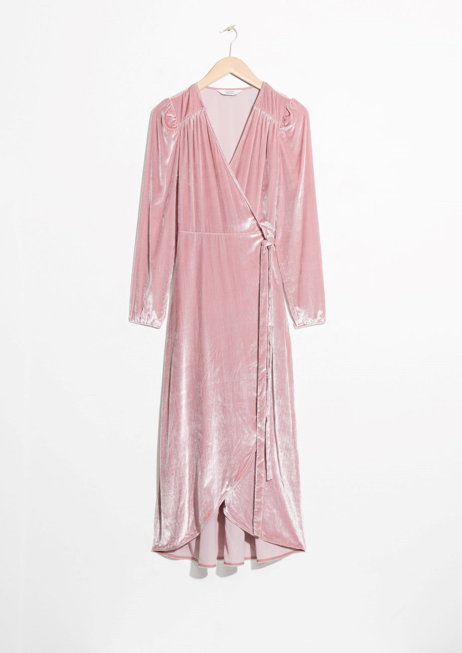& OTHER STORIES Velvet Wrap Dress | endource