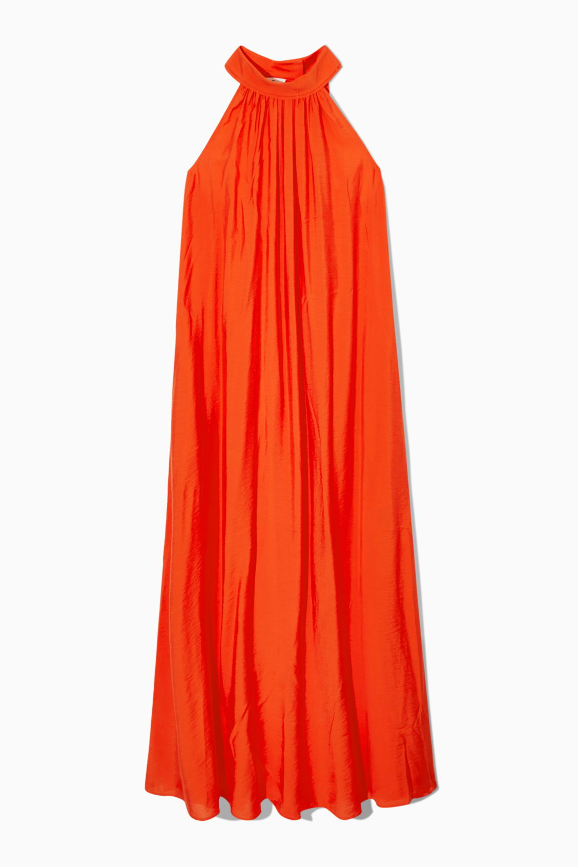 COS Halterneck Maxi Dress in BRIGHT ORANGE | Endource