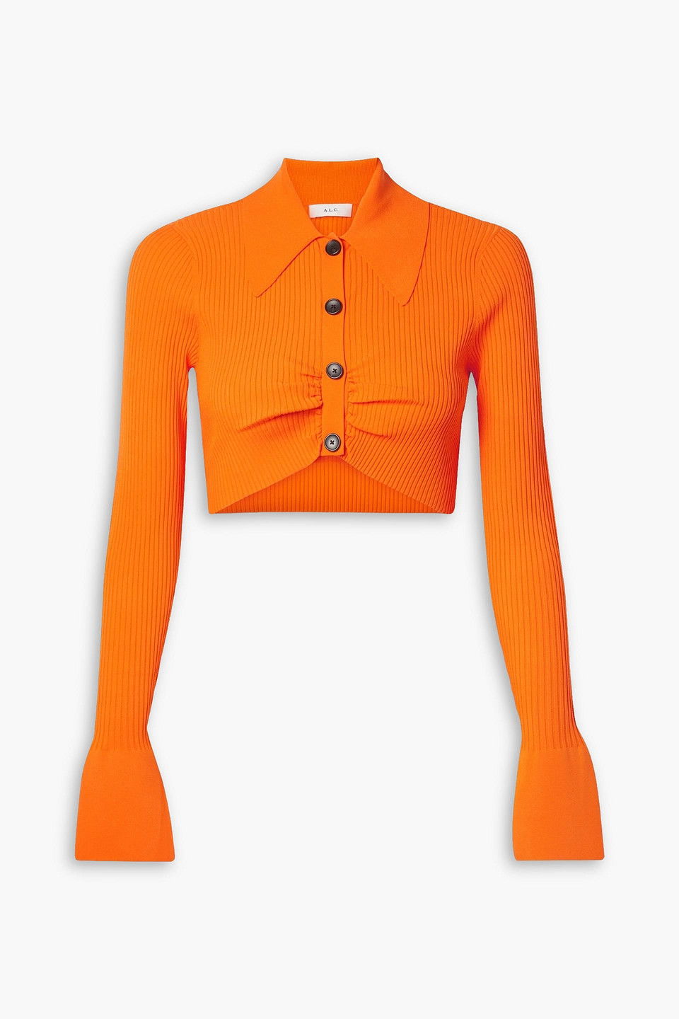 A.L.C. Ashlyn Cropped Ribbed-Knit Top in Orange | endource