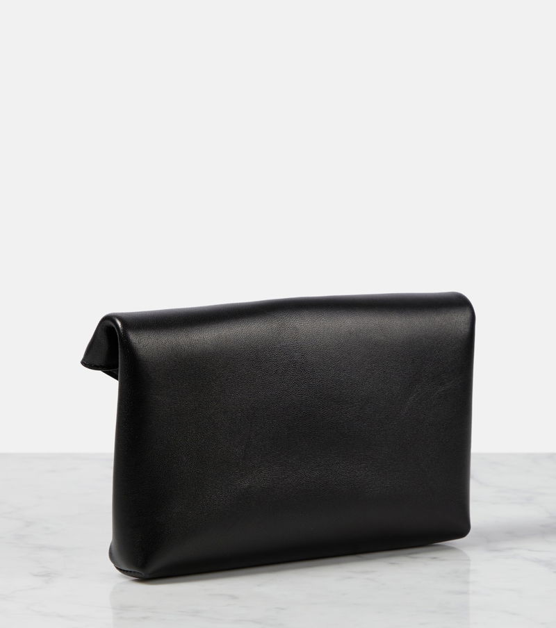 Saint Laurent Cassandre Small Leather Pouch in Black