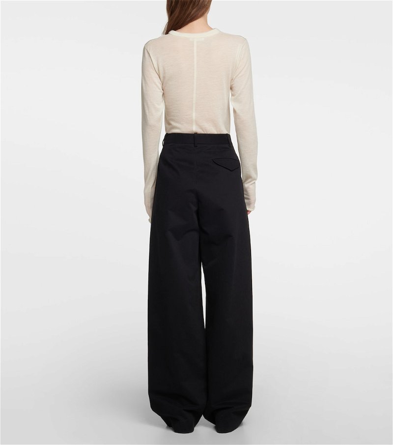 Rufos pleated cotton wide-leg pants