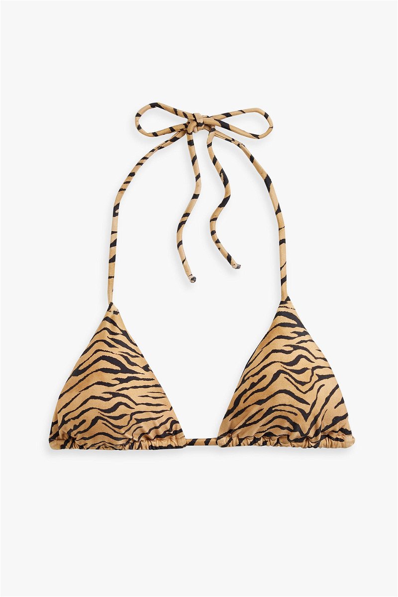 Fuller bust Seychelles Reversible Triangle bikini top - Tiger print – All  Peace Label