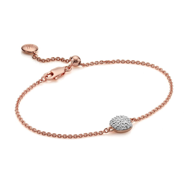 MONICA VINADER Nura Mini Nugget Diamond Bracelet in 18k Rose Gold ...