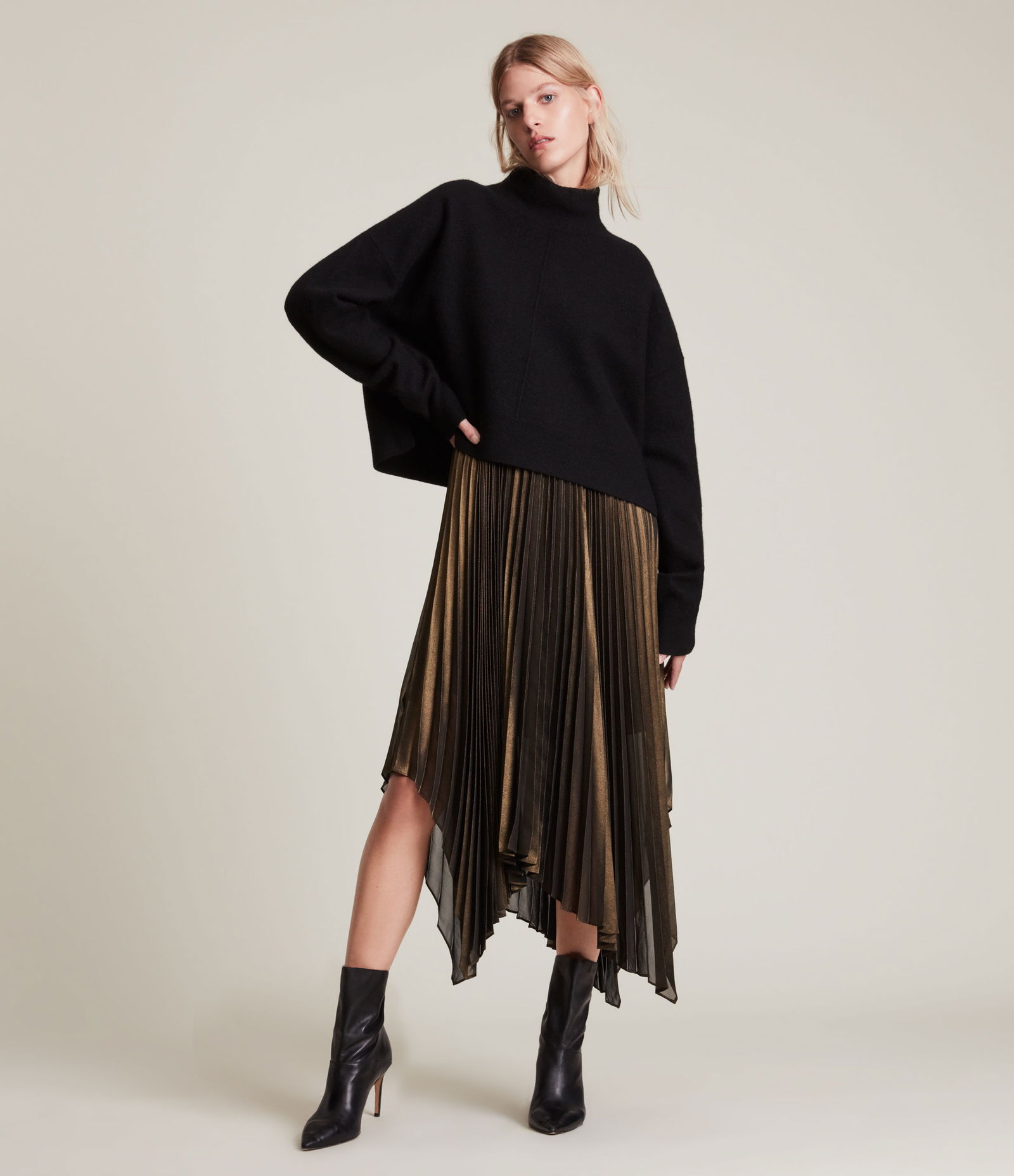 lerin knit 2-in-1 dress ALLSAINTS Lerin Lydi 2-In-1 Dress