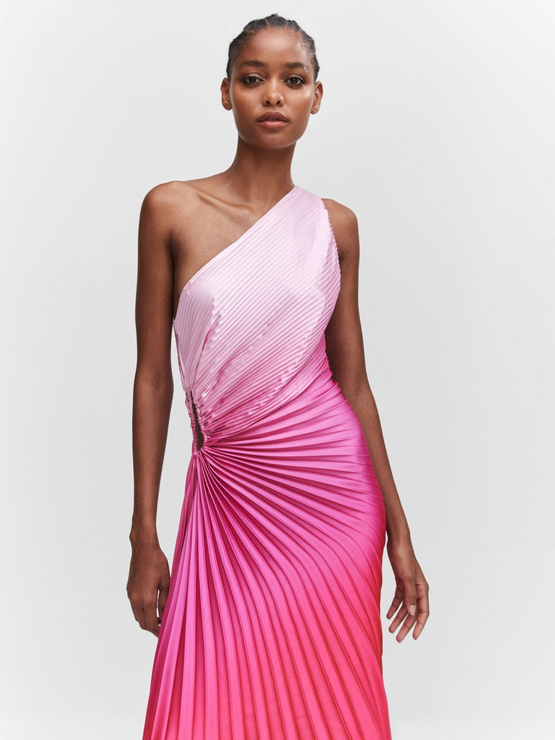 MANGO Claudi Asymmetric Pleated Dress | endource