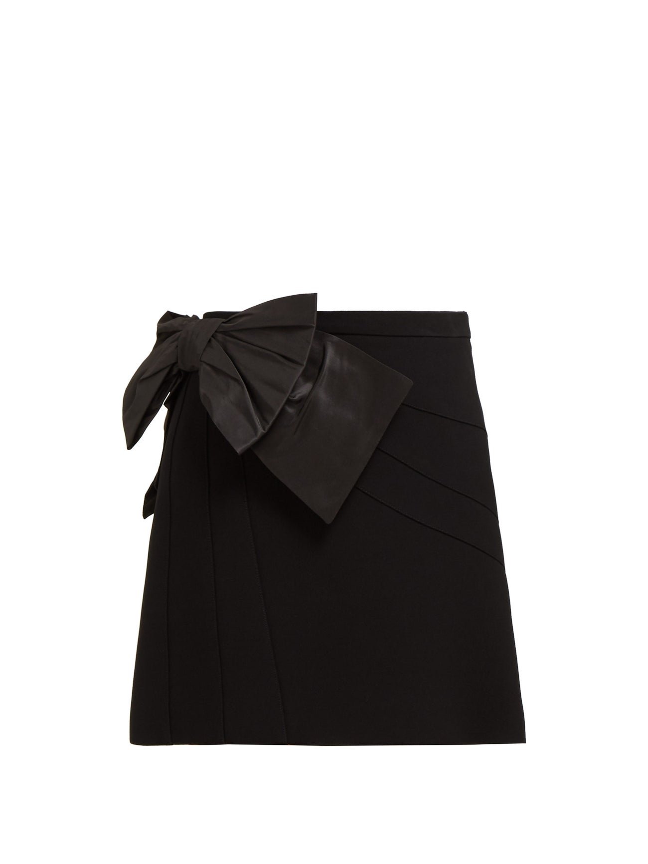 MIU MIU Scalloped bow-embellished crepe mini dress