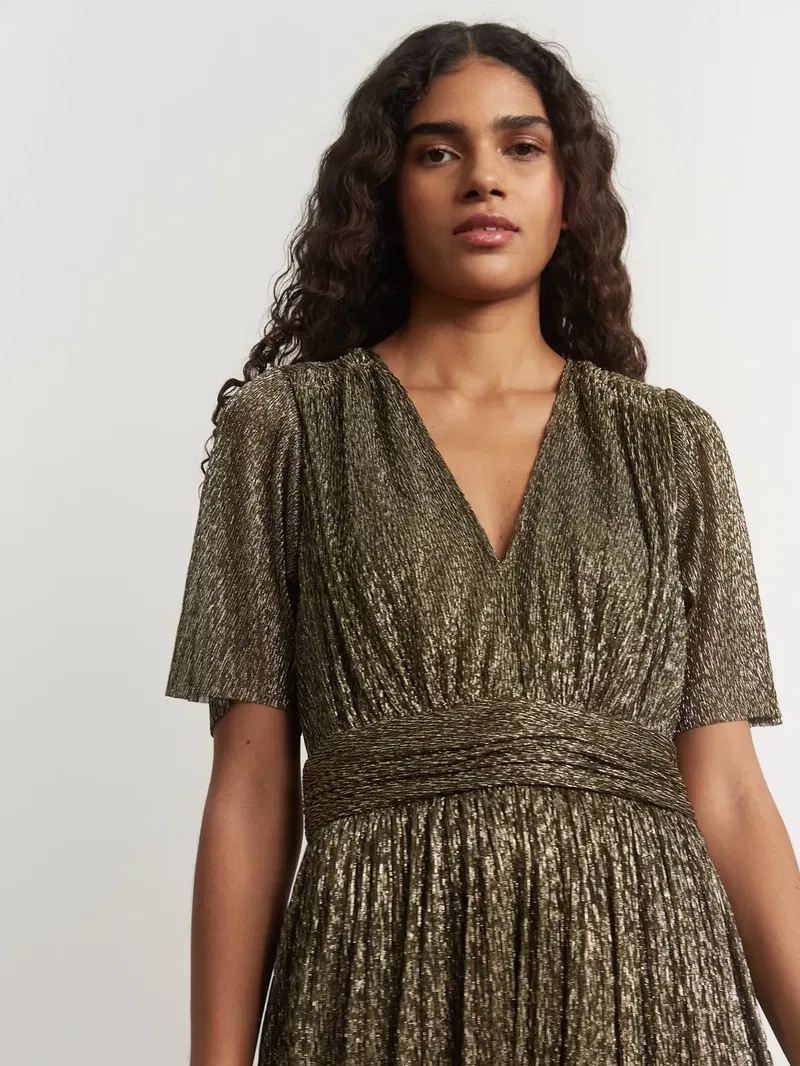 Gerard Darel Joachim Metallic Midi Dress | endource