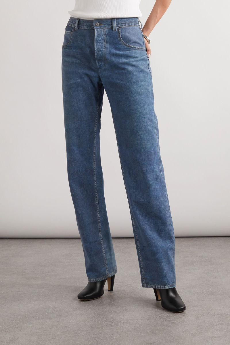 Blue wide-leg denim jeans, Bottega Veneta